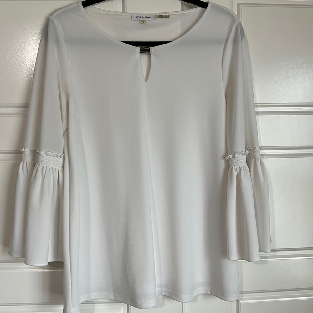 Calvin Klein Ruffle Sleeve Blouse